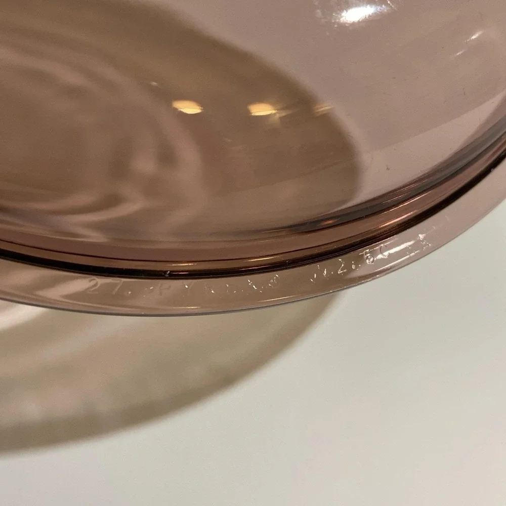 Vintage‎ Pyrex Cranberry Glass Lid V2 5C Diameter 8.5